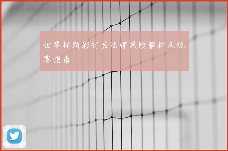 世界杯购彩行为法律风险解析及观赛指南